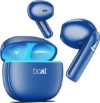boAt Airdopes 100 with 50 Hours Playback, Quad Mics ENx Technology & Beast Mode Bluetooth Headset(Sapphire Blue, In the Ear)