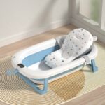 BUMTUM Baby Bath Tub With Temperature For babies & Anti Slip Plastic Bath Chair Drain(Blue)