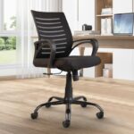 CELLBELL Desire C104 Mid Back Comfortable Fabric, Mesh Office Executive Chair(Black, Optional Installation Available)