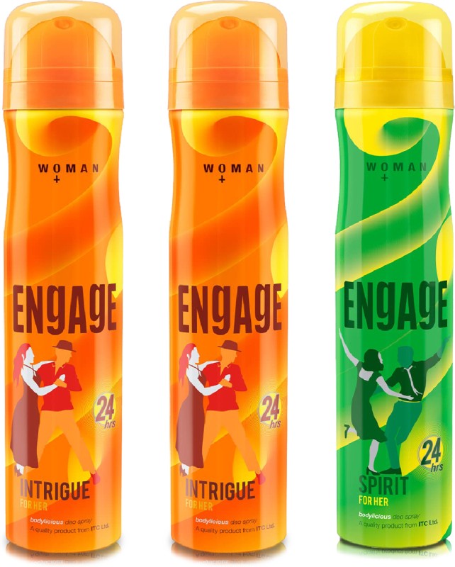 Engage Deo Combo 2 Intrigue & 1 Spirit for Her (150ml x 3)