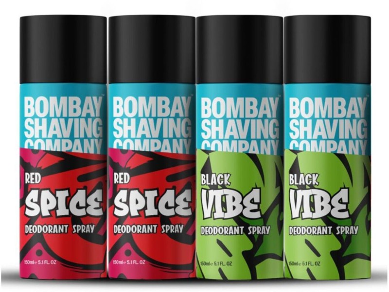 BOMBAY SHAVING COMPANY Combo Deodorant Spray (600 ml, Pack of 4)