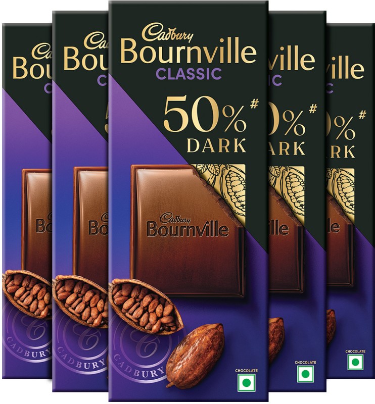 Cadbury Bournville 50% Cocoa Dark Chocolate Bars  (5 x 80 g) at Rs 275